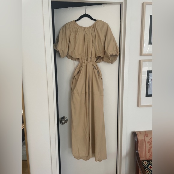 Moon River Tan Backless Dress - Picture 1 of 4